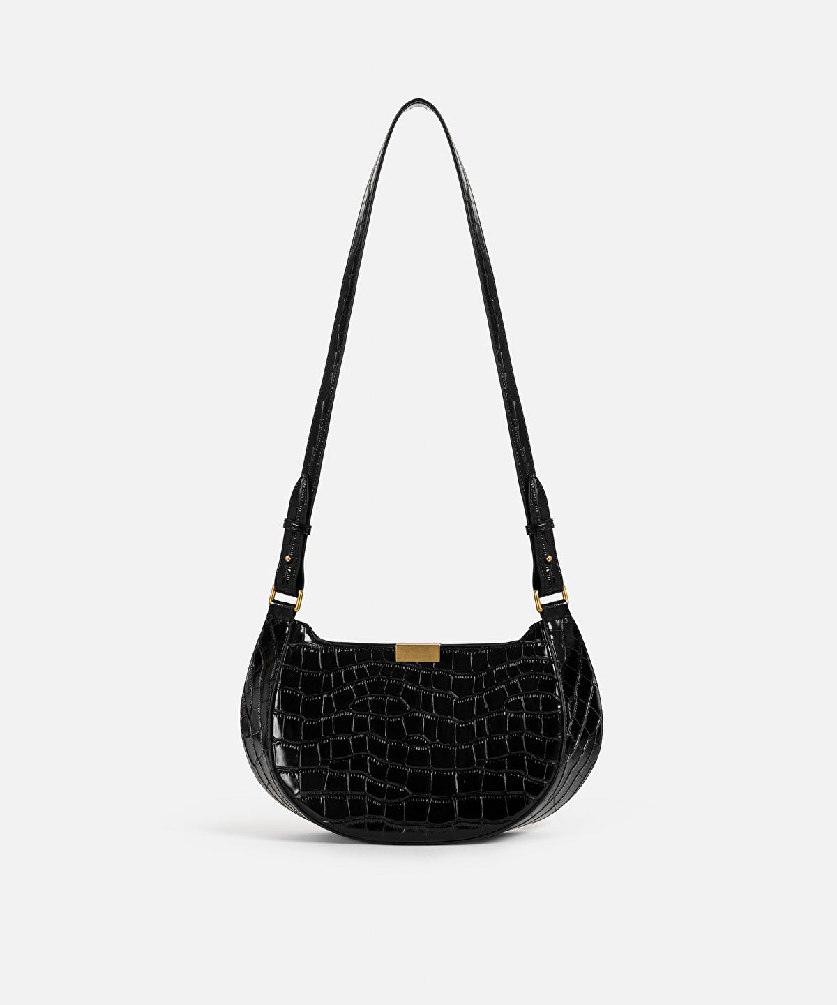 Croc-Effect Double-Strap Bag