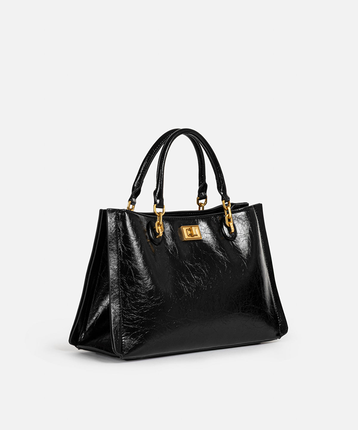 Textured Leather-Effect Double-Strap Bag