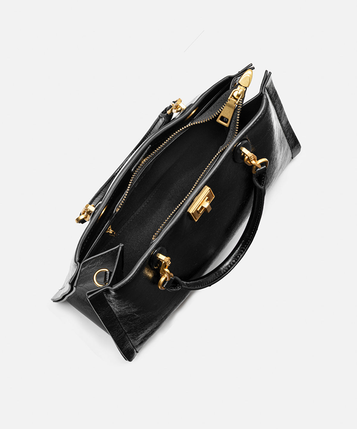 Textured Leather-Effect Double-Strap Bag