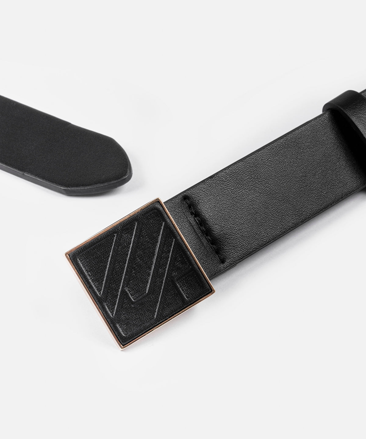 Monogram Buckle Leather-Effect Belt