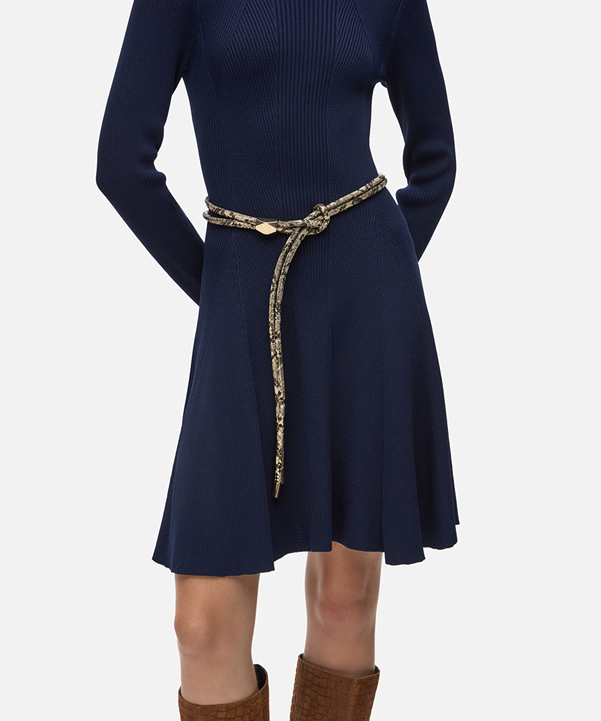 Snakeskin-Effect Rope Belt