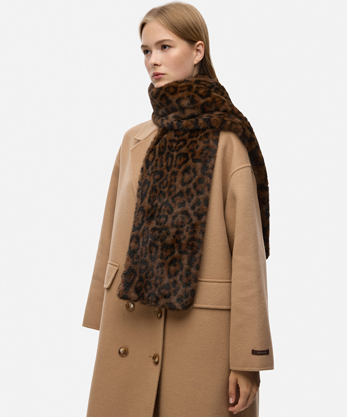 Leopard Print Faux Fur Scarf