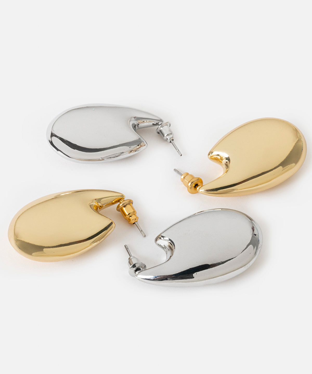 Zoomed Two-Tone Earrings Set