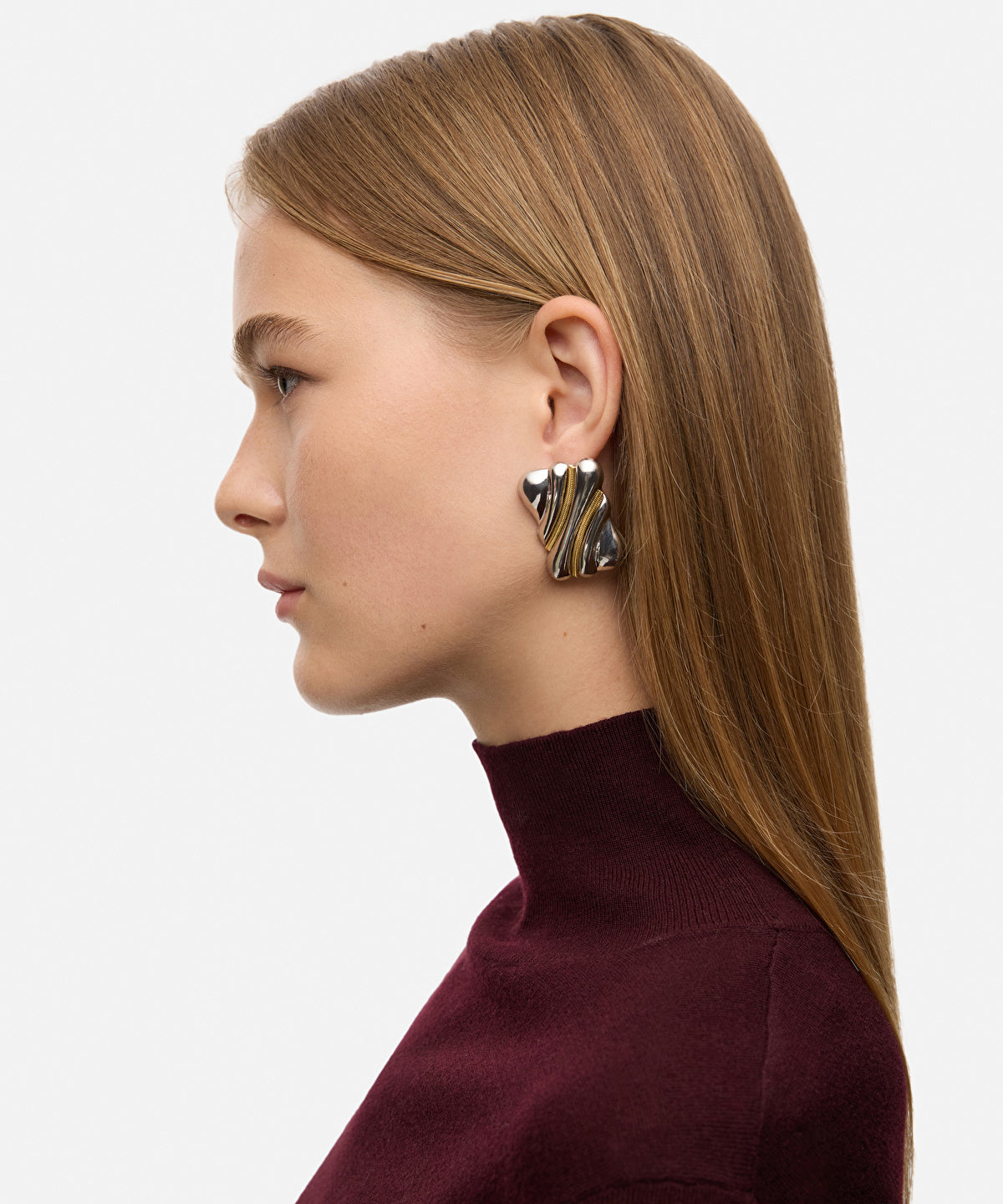 Two-Tone Textured Earrings