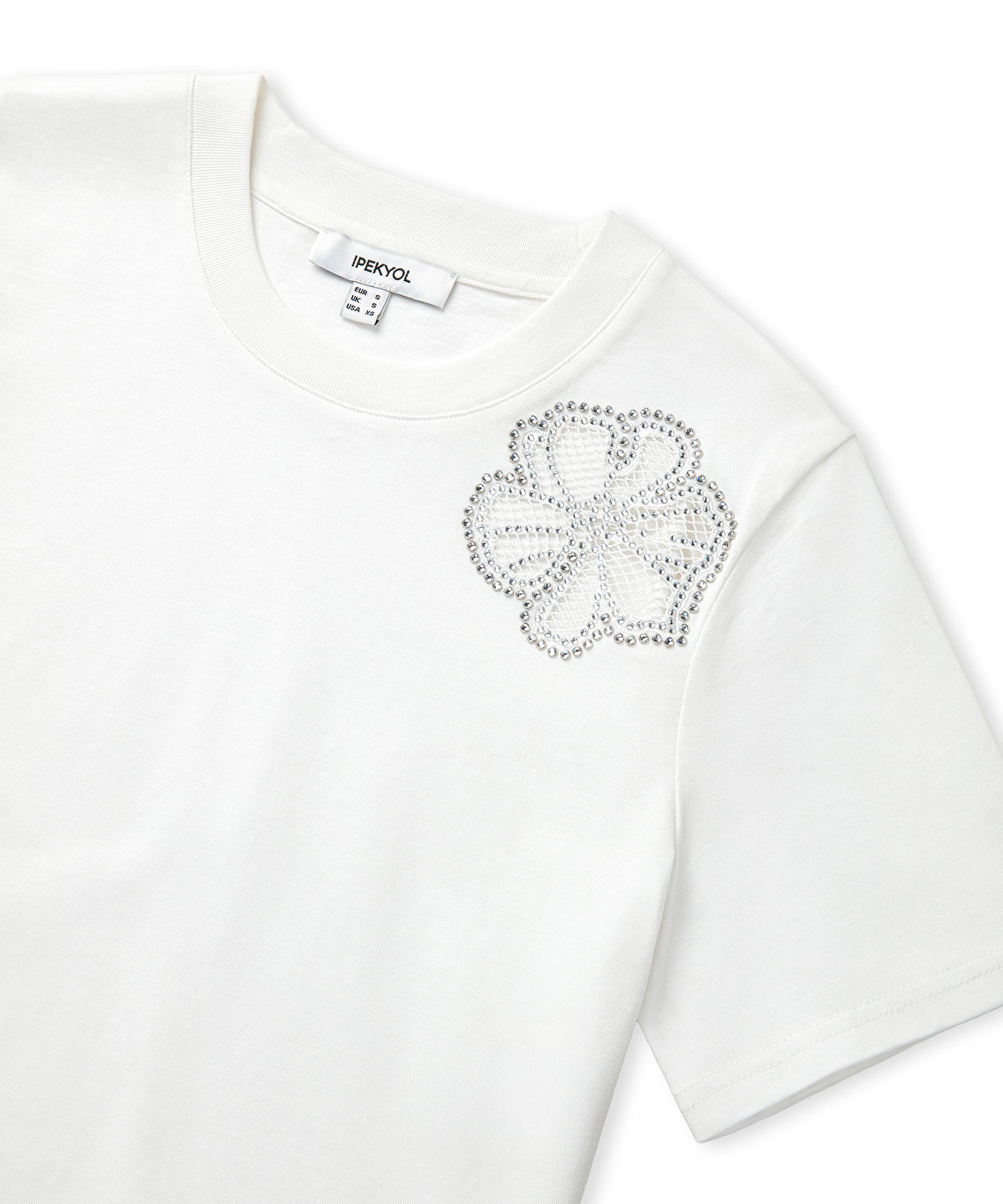 Rhinestone Cutout T-shirt