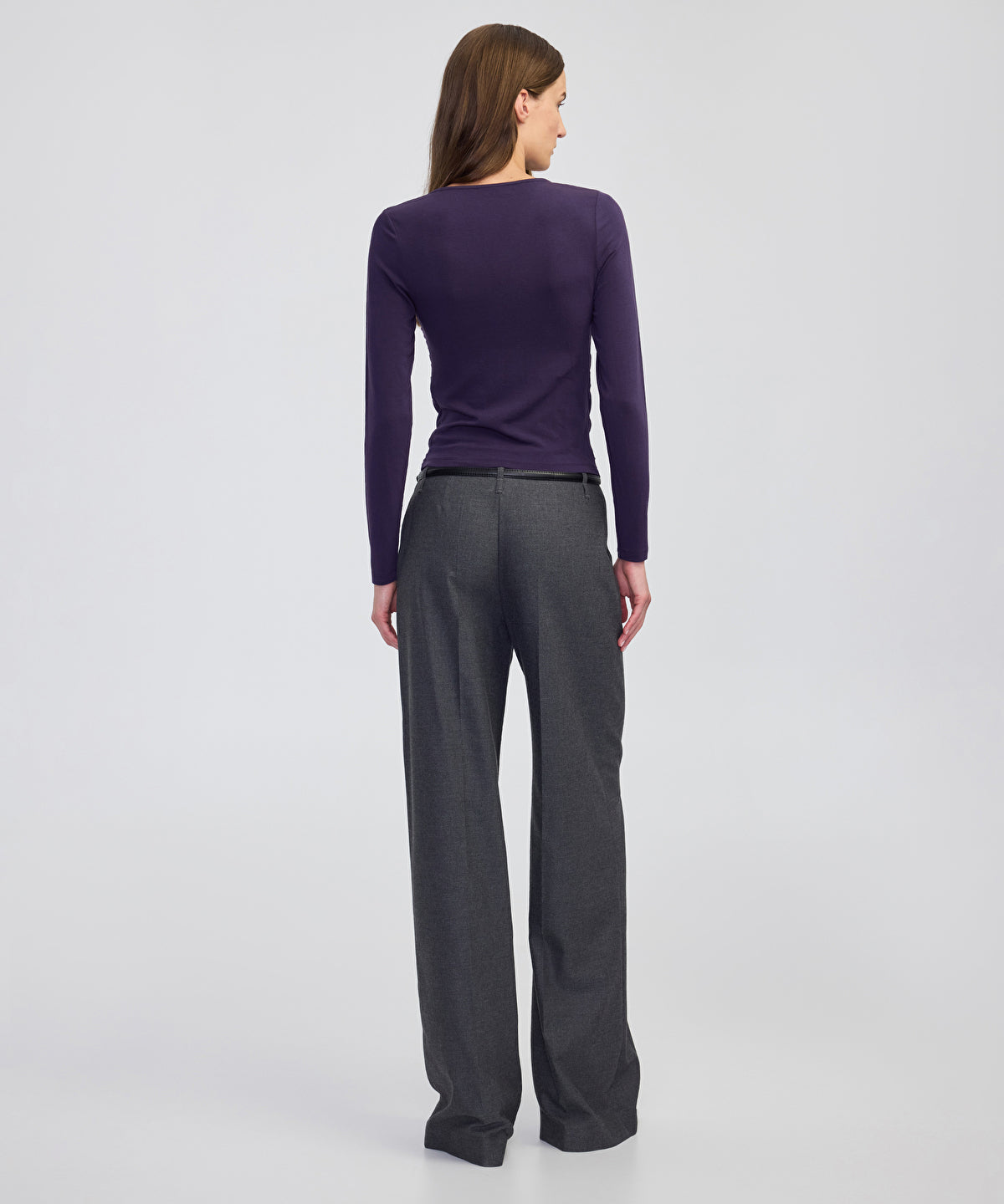 Gathered T-Shirt with Metal Accent