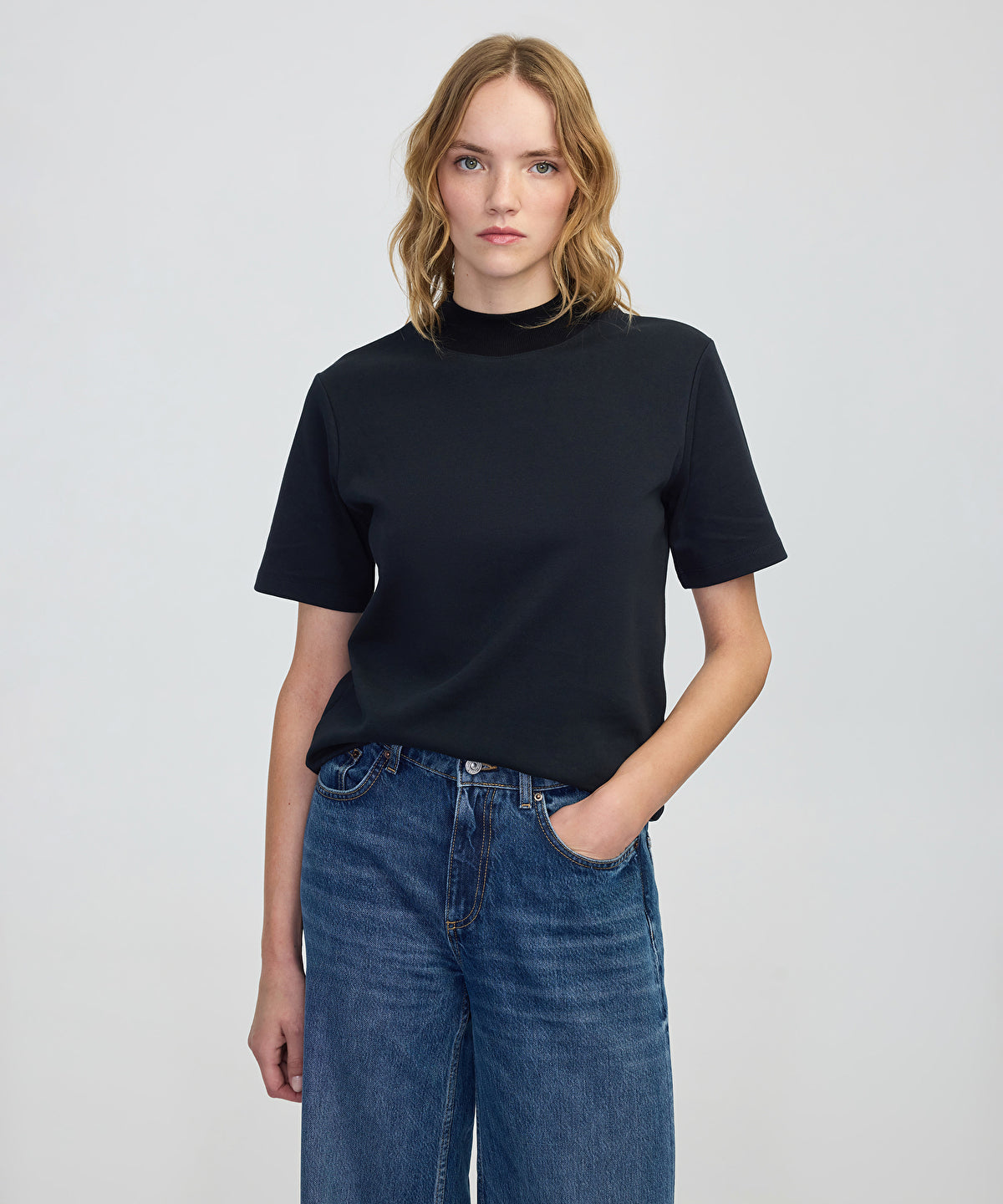 Ribbed Neck T-Shirt