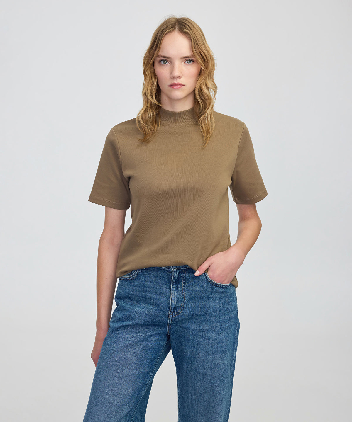 Ribbed Neck T-Shirt
