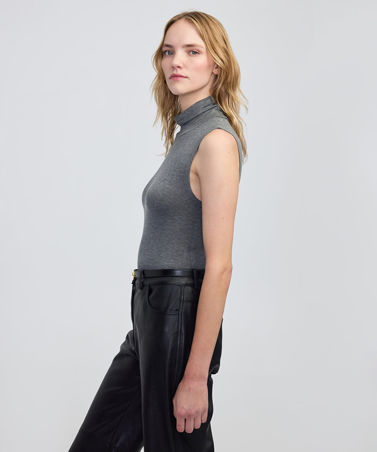 High-Neck Basic T-Shirt