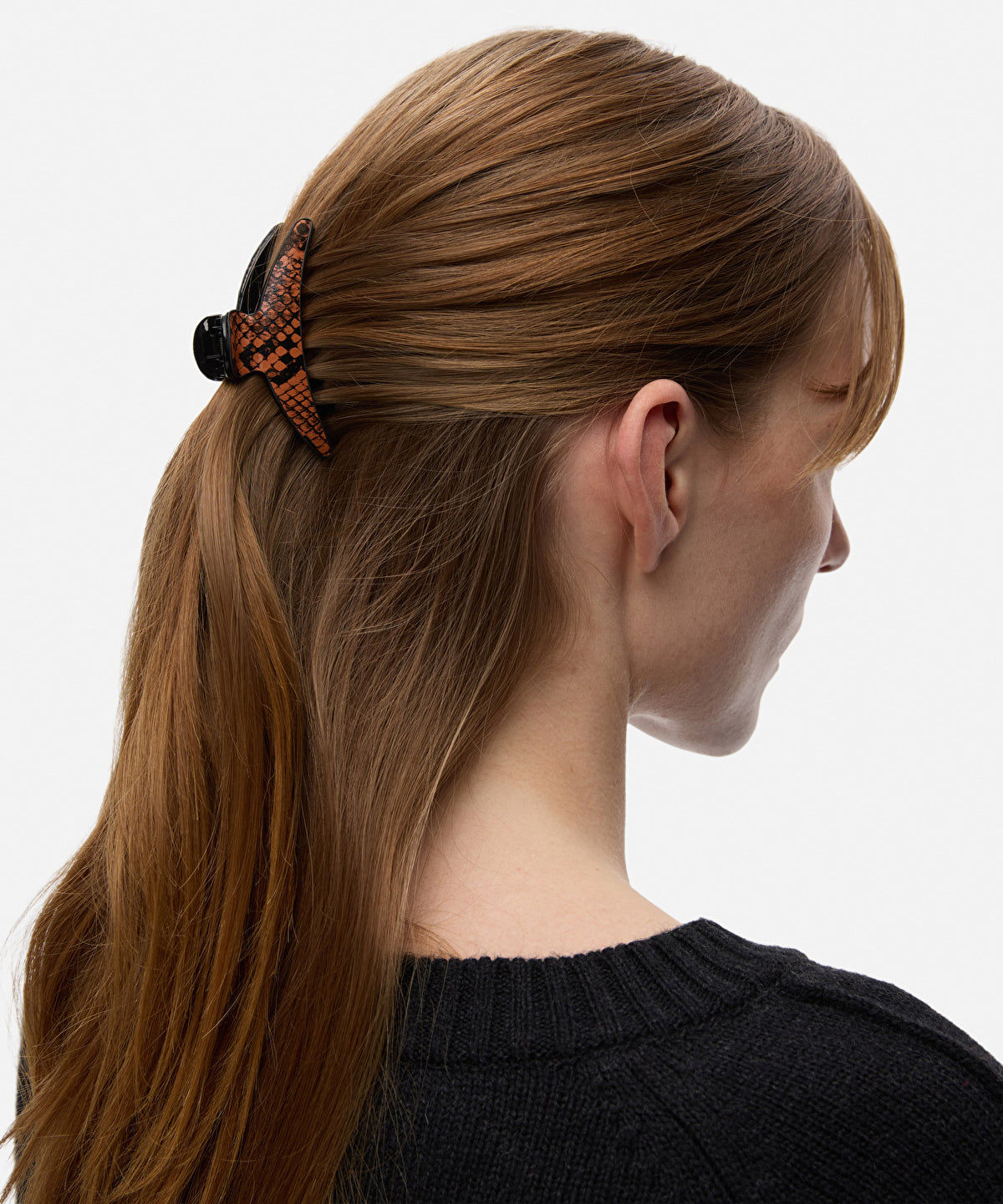 Set of Two Leather-Effect Hair Clips