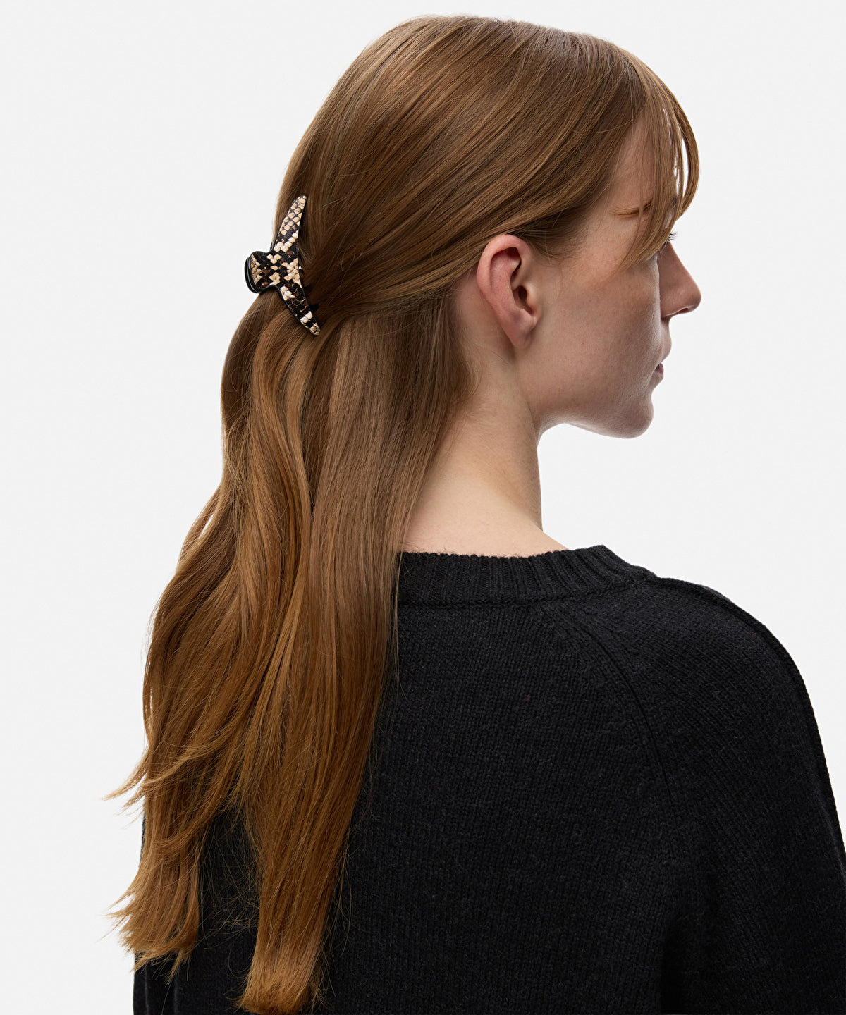 Set of Two Leather-Effect Hair Clips