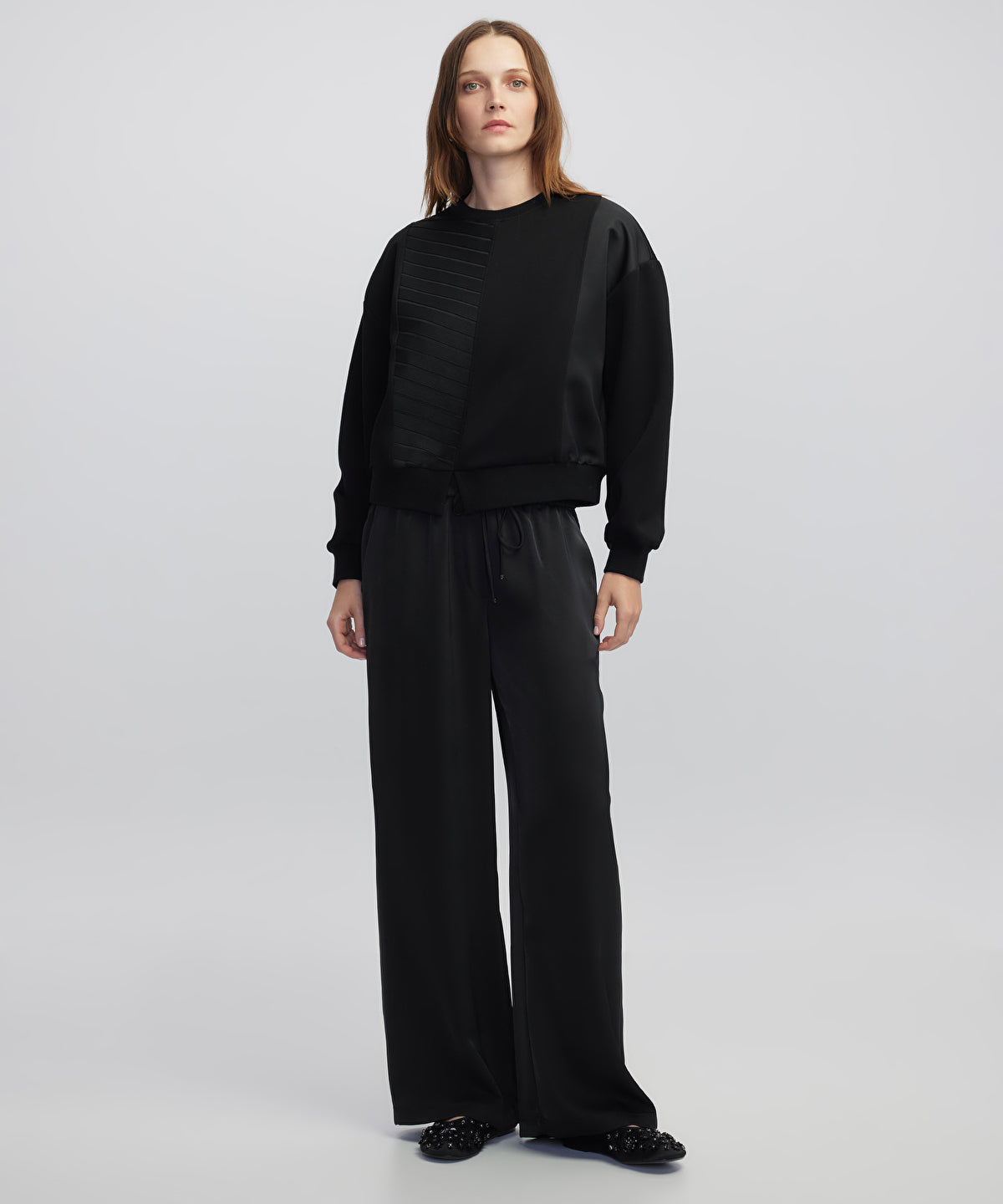 Contrast Textured Sweatshirt