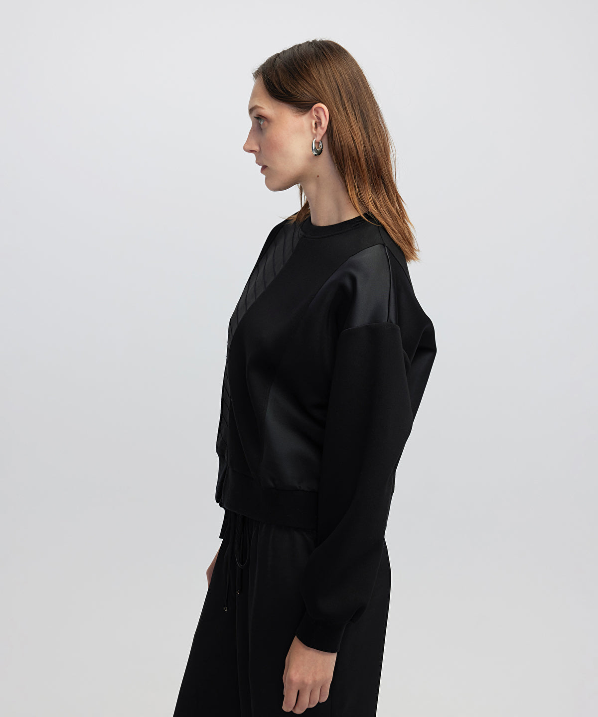 Contrast Textured Sweatshirt