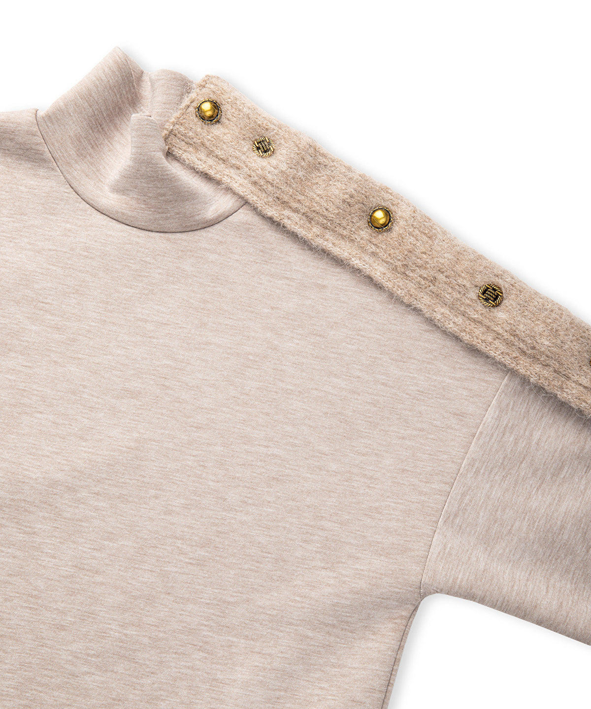 Mixed High Neck Sweatshirt
