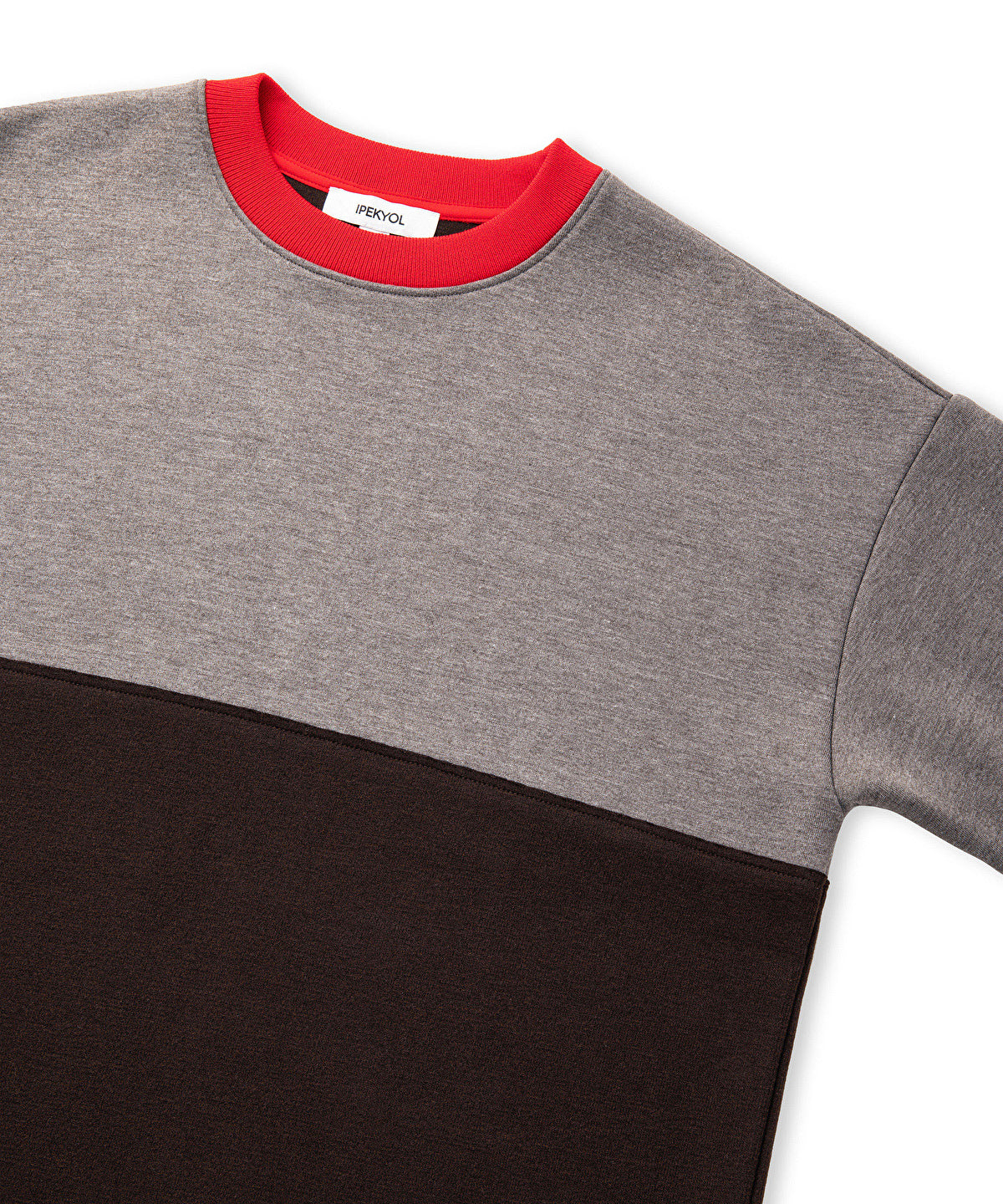 Contrast Collar Color-Block Sweatshirt