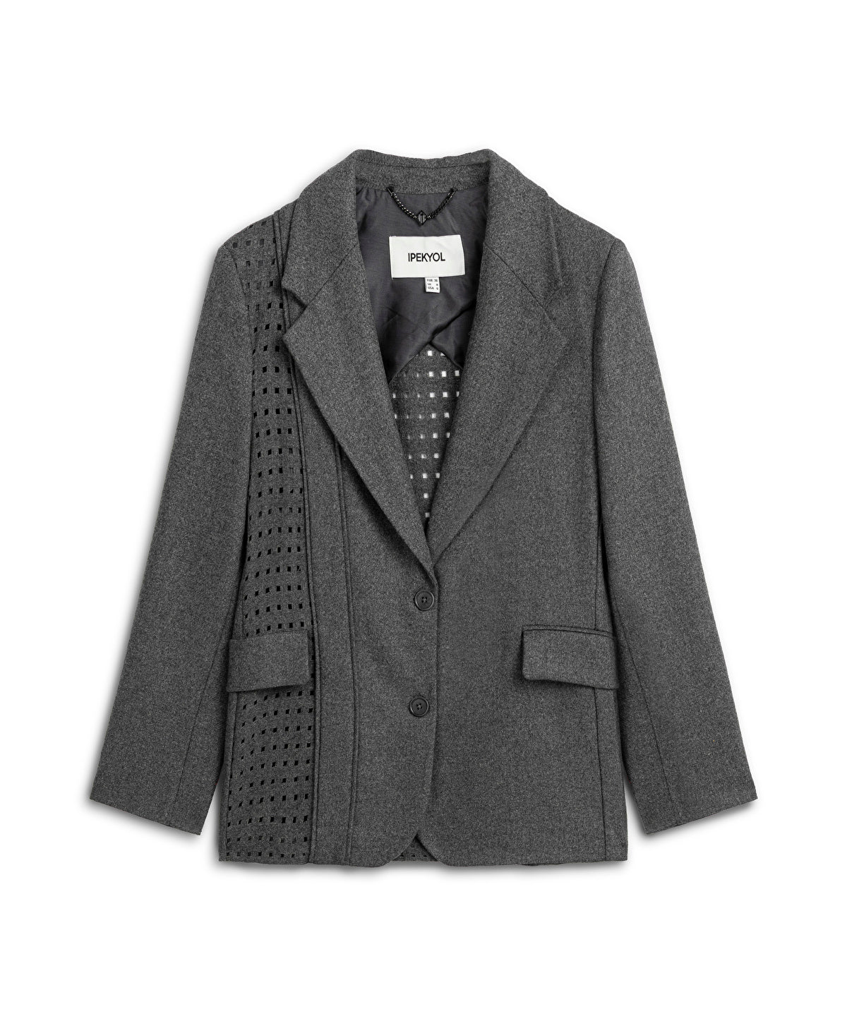 Cutout Blazer with Shoulder Pads