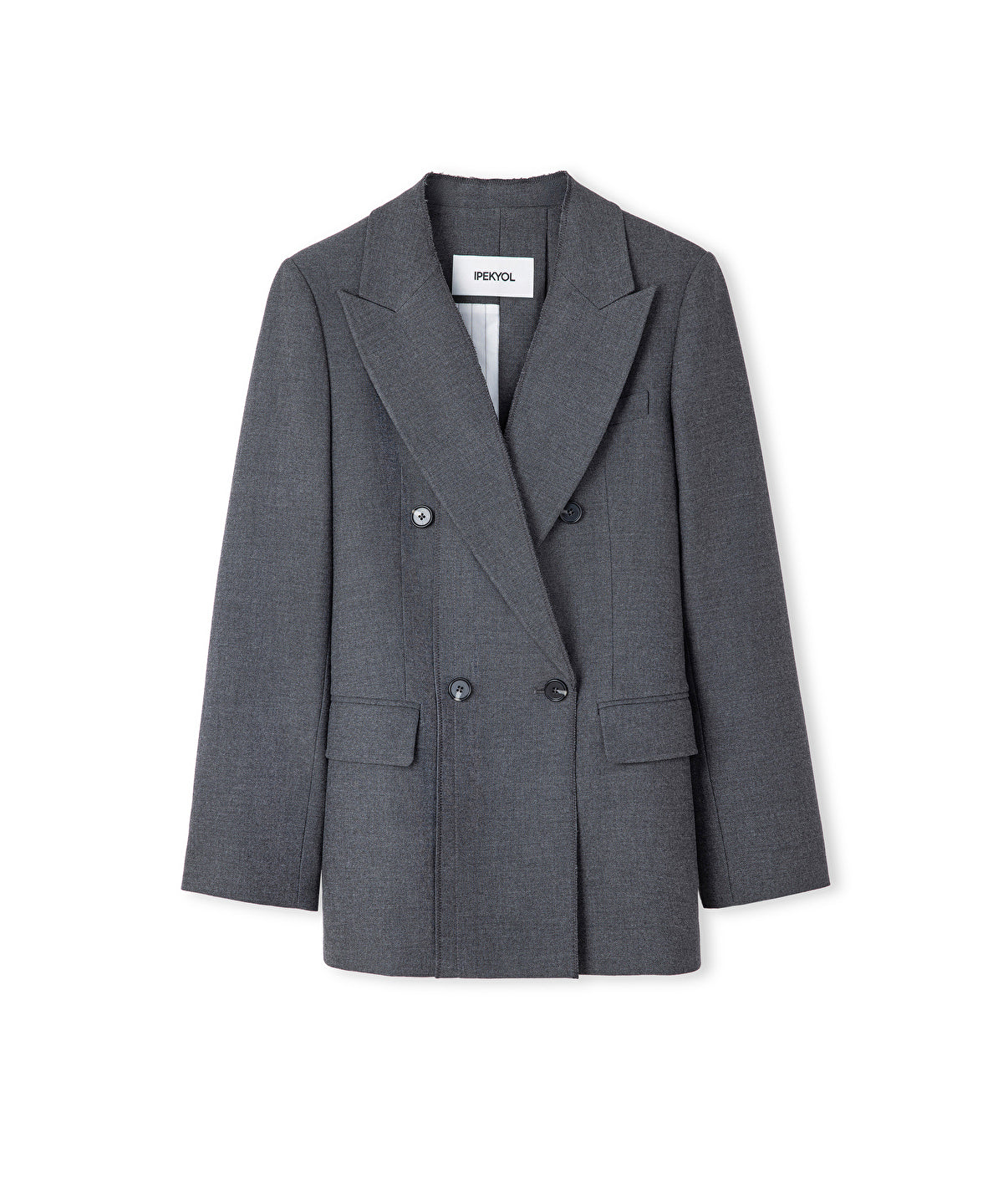 Button-Back Raw-Edge Blazer
