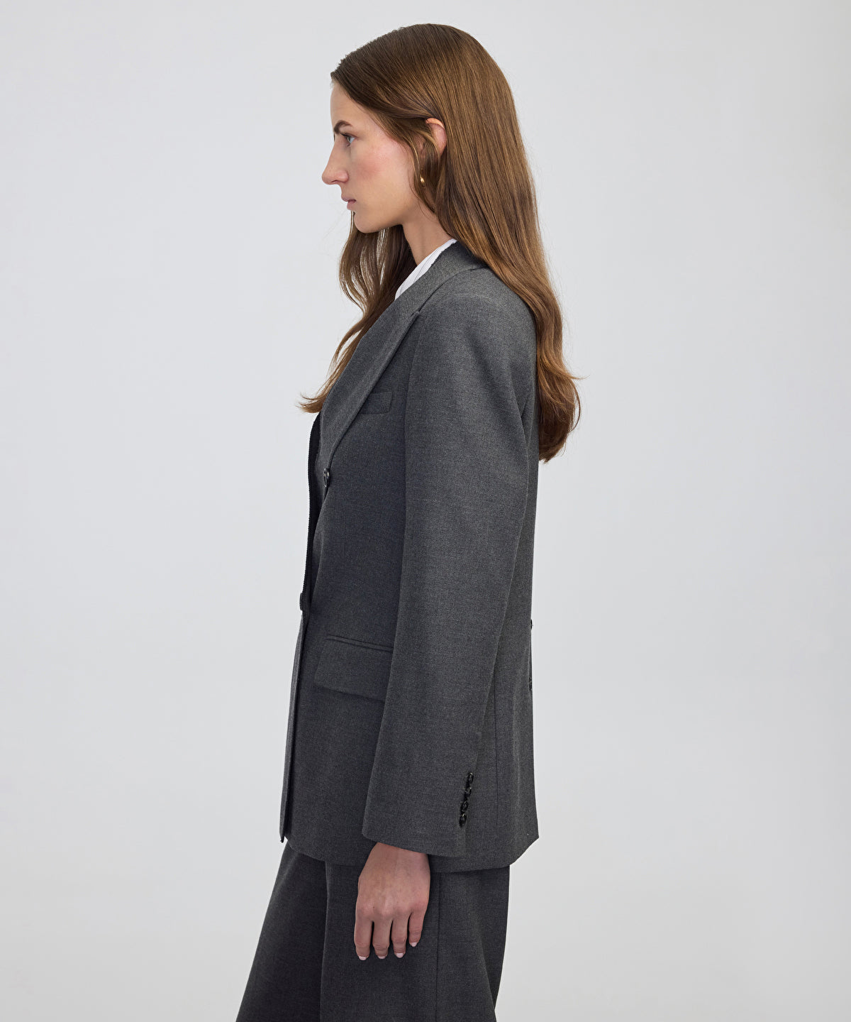 Button-Back Raw-Edge Blazer