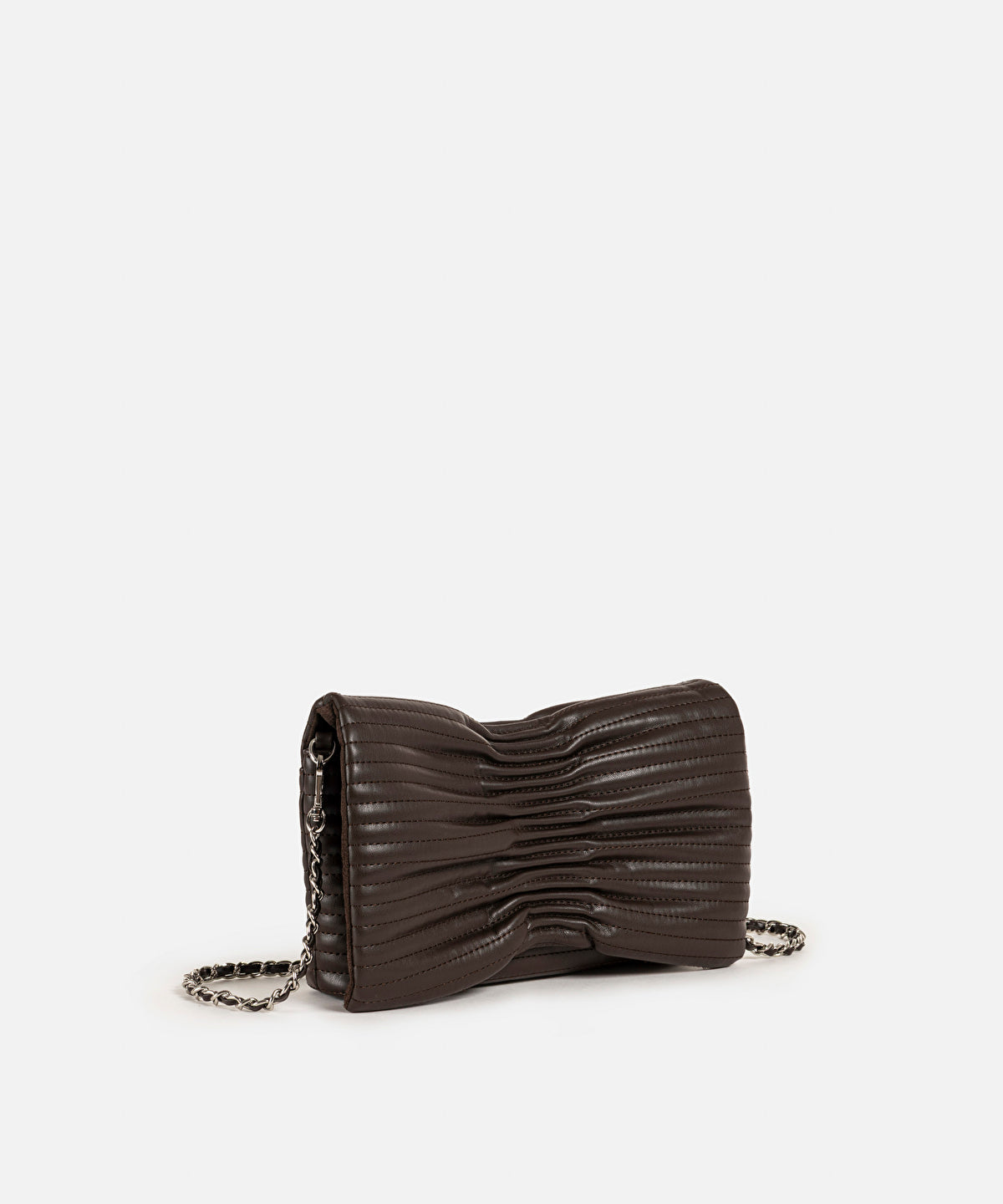 Textured Chain-Strap Clutch