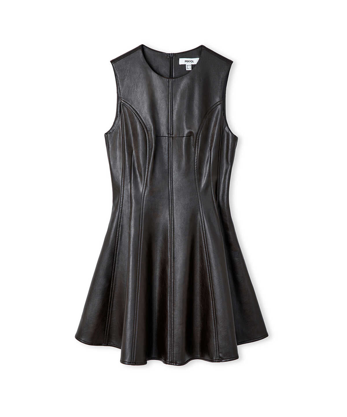 Faux-Leather Mini Dress