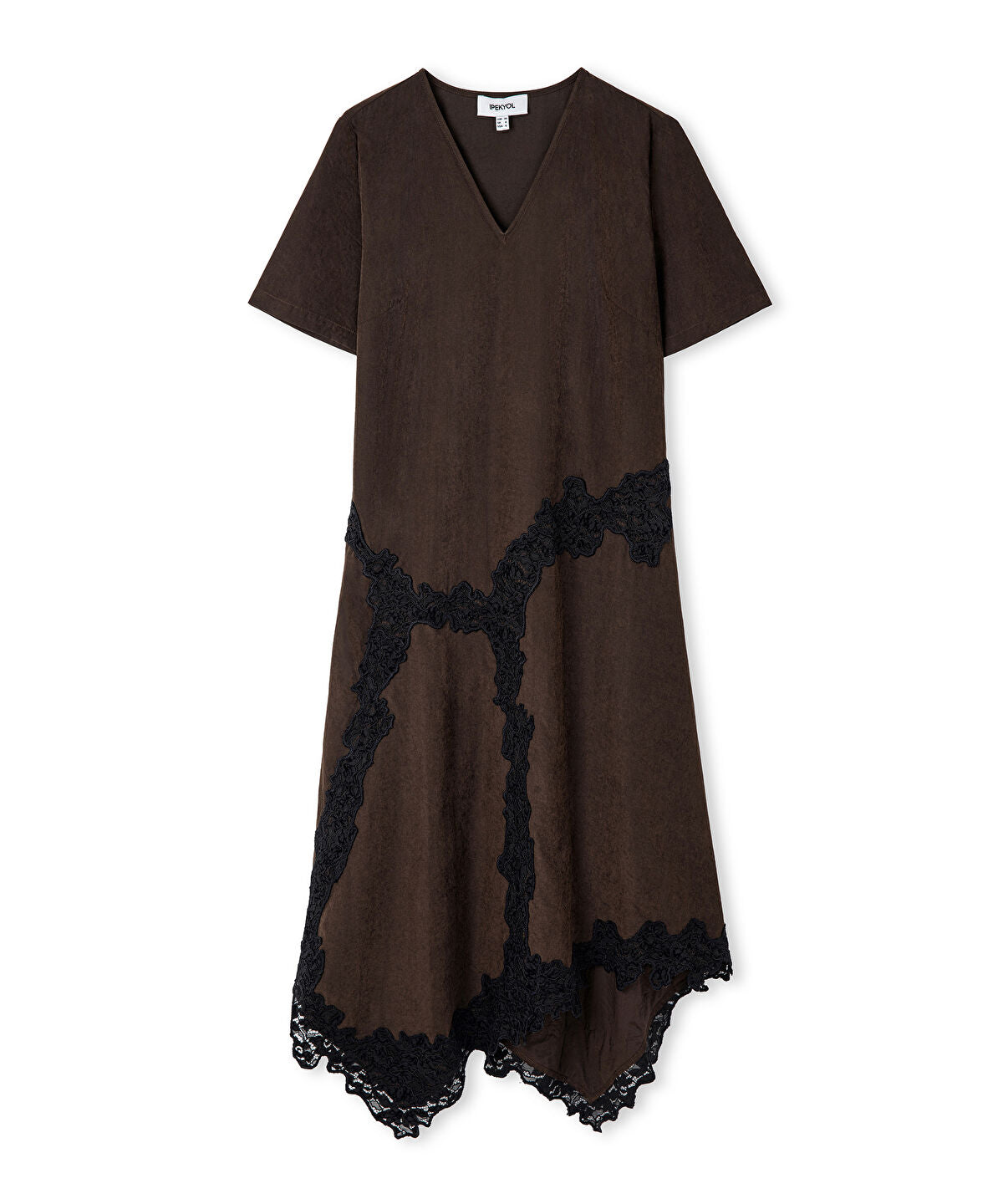 Lace-Trim V-Neck Dress