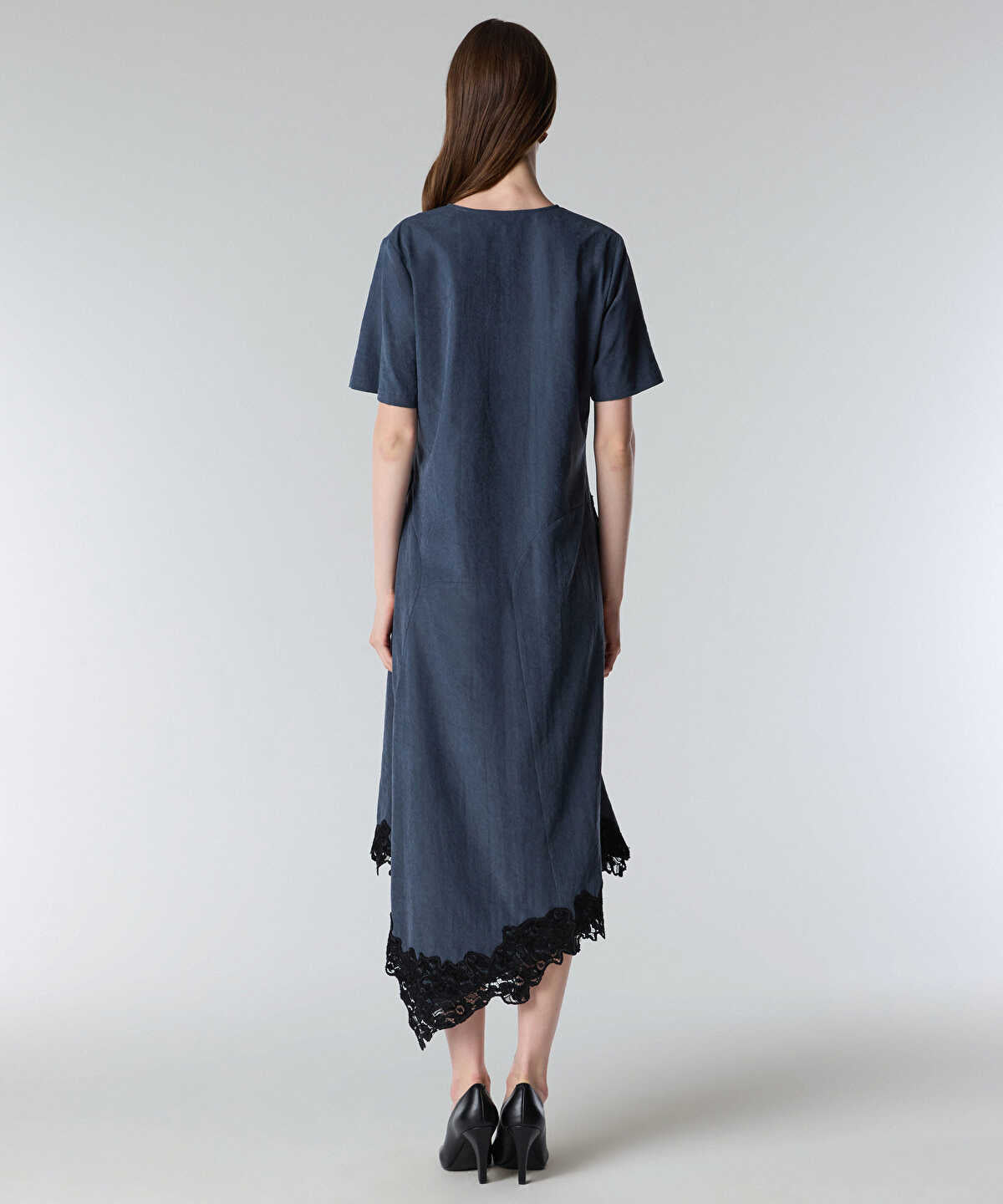 Lace Trim Cupro Dress