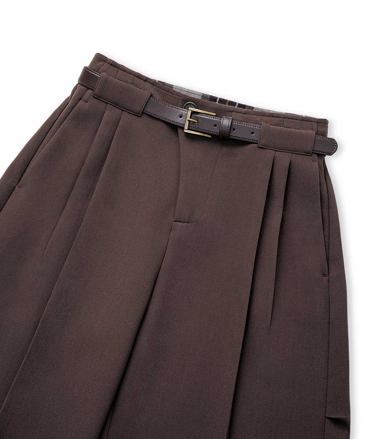 Barrel-Fit Belted Trousers
