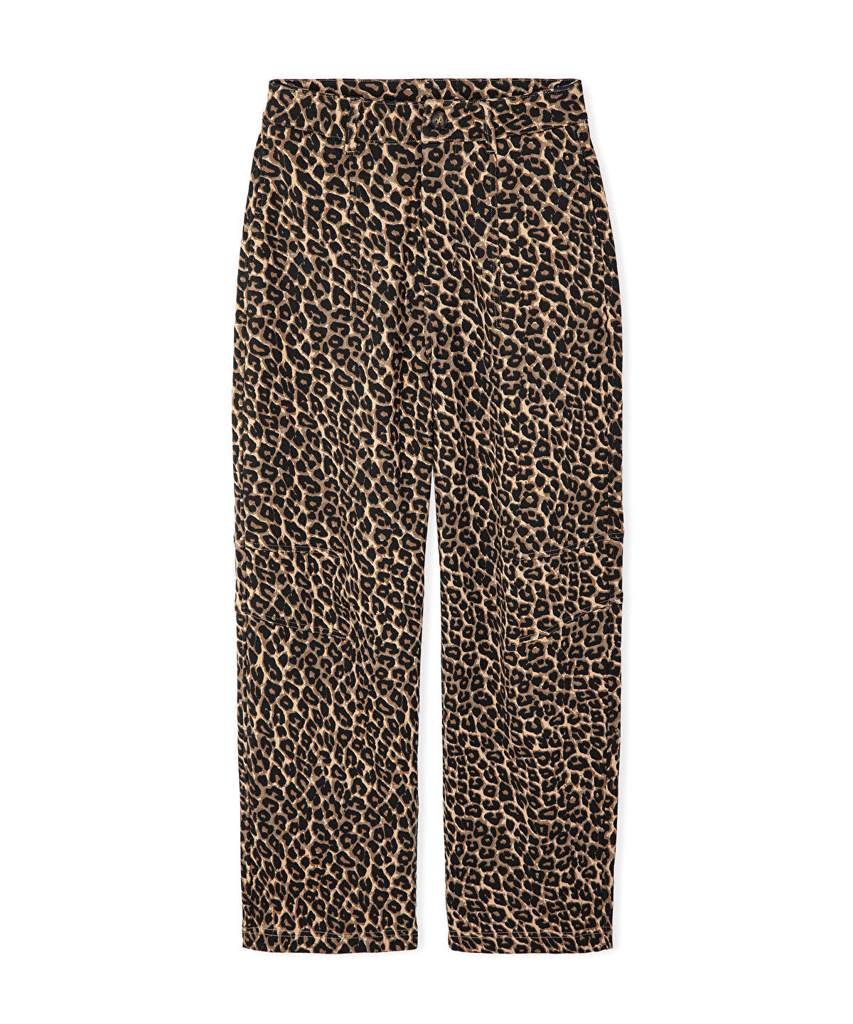 Leopard-Print Barrel Trousers