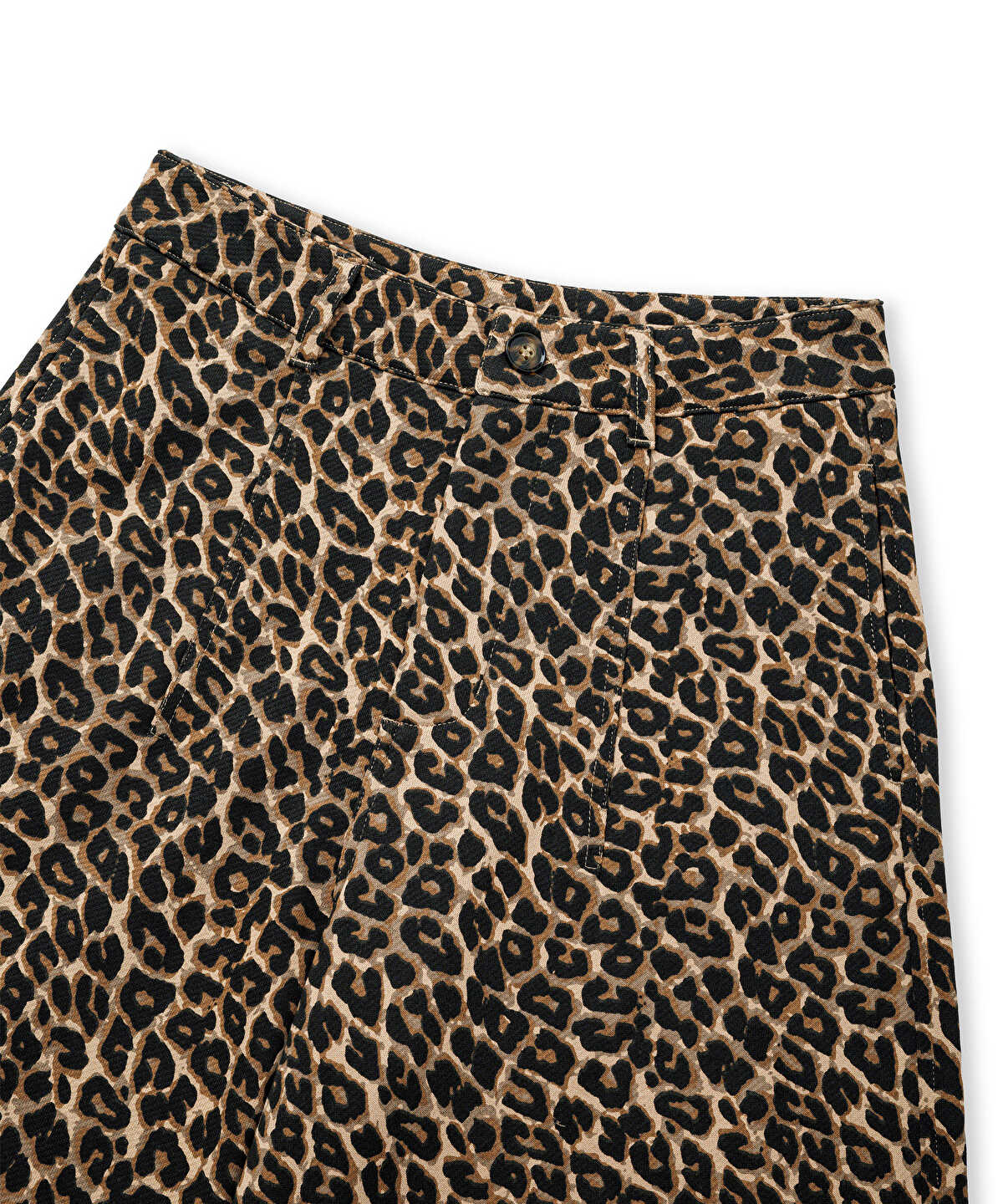 Leopard-Print Barrel Trousers