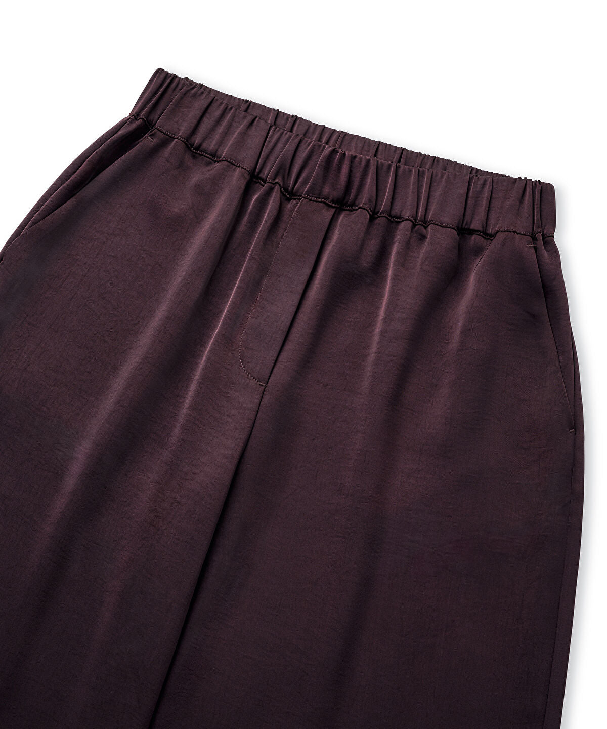Elastic-Waist Shiny Trouser