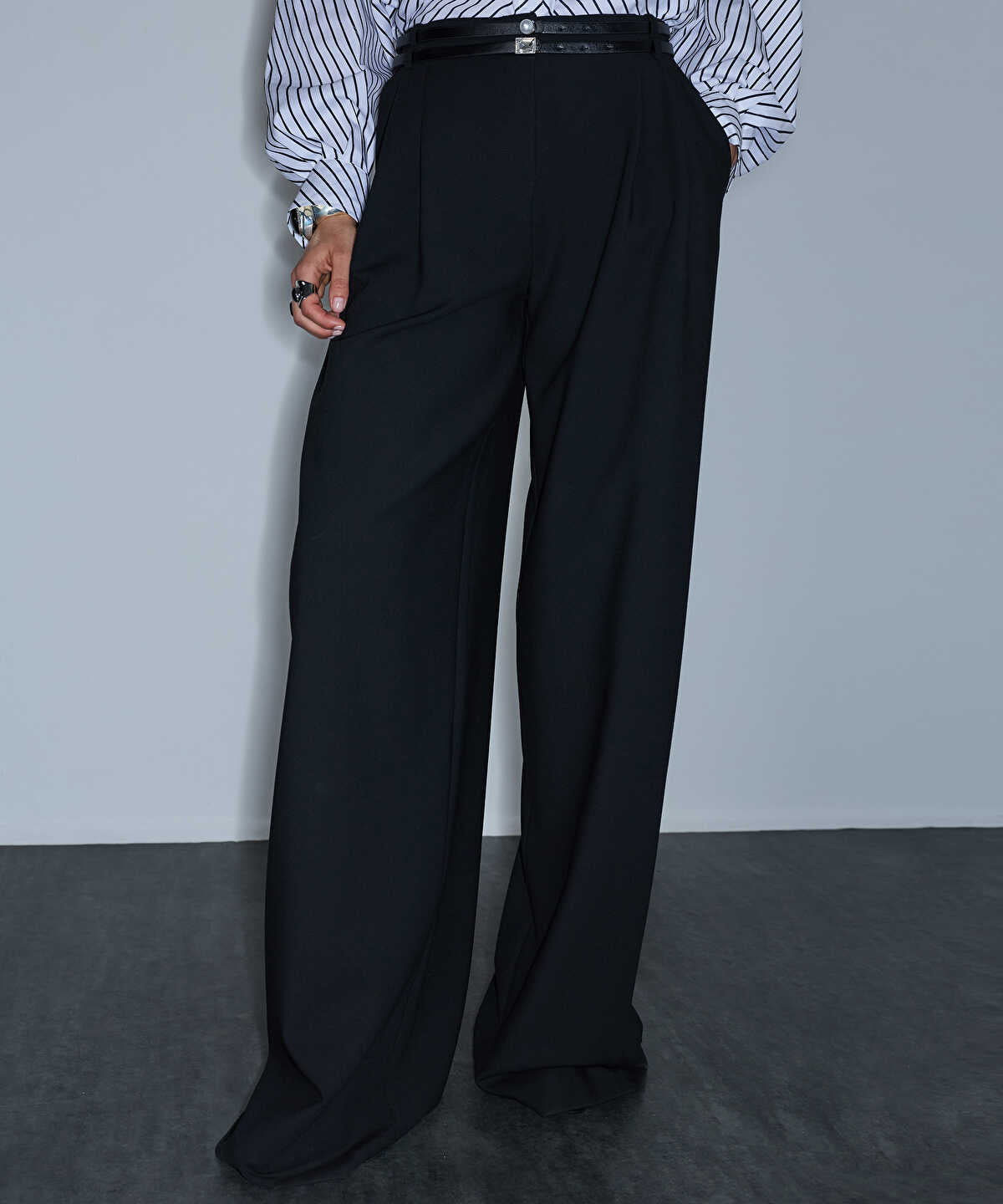 Embellished Double-Belt Trousers