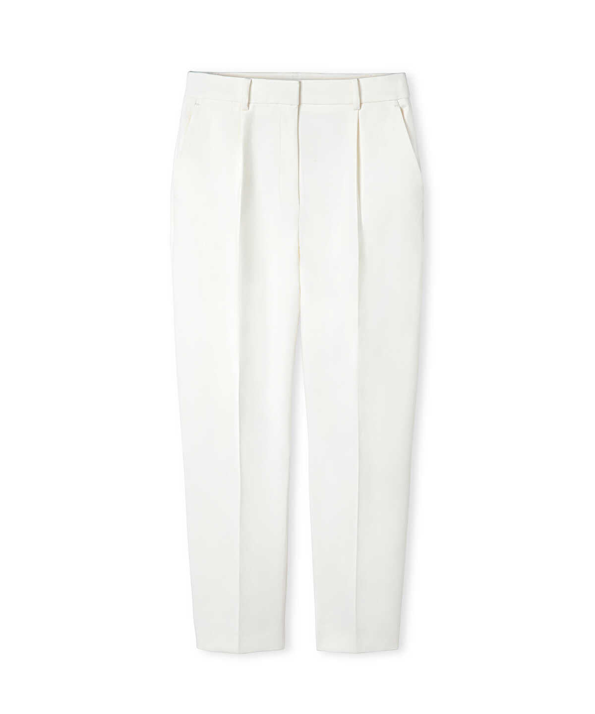 Pleat-Front Carrot Trousers