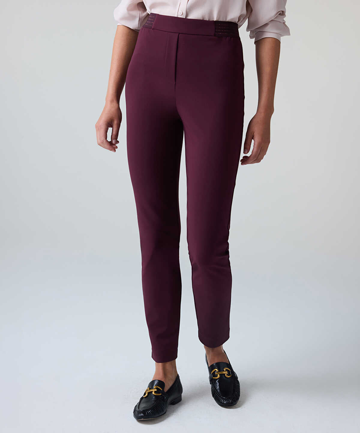 Lurex-Detailed Skinny Trousers