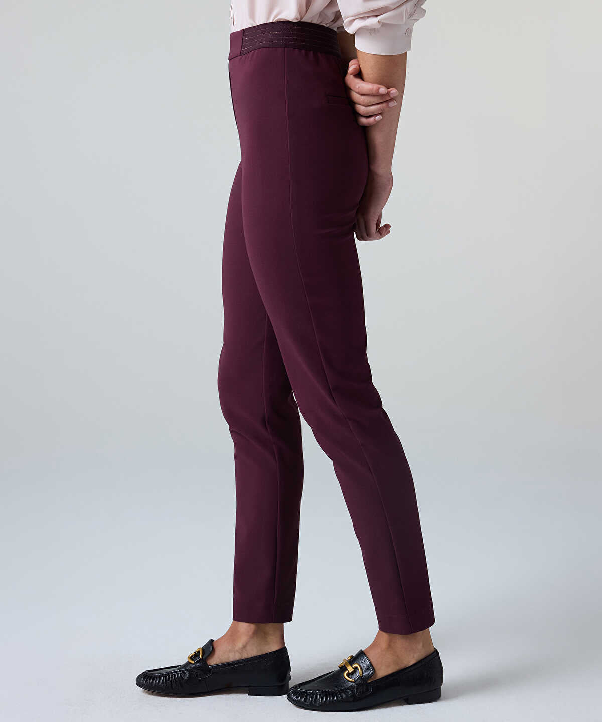 Lurex-Detailed Skinny Trousers