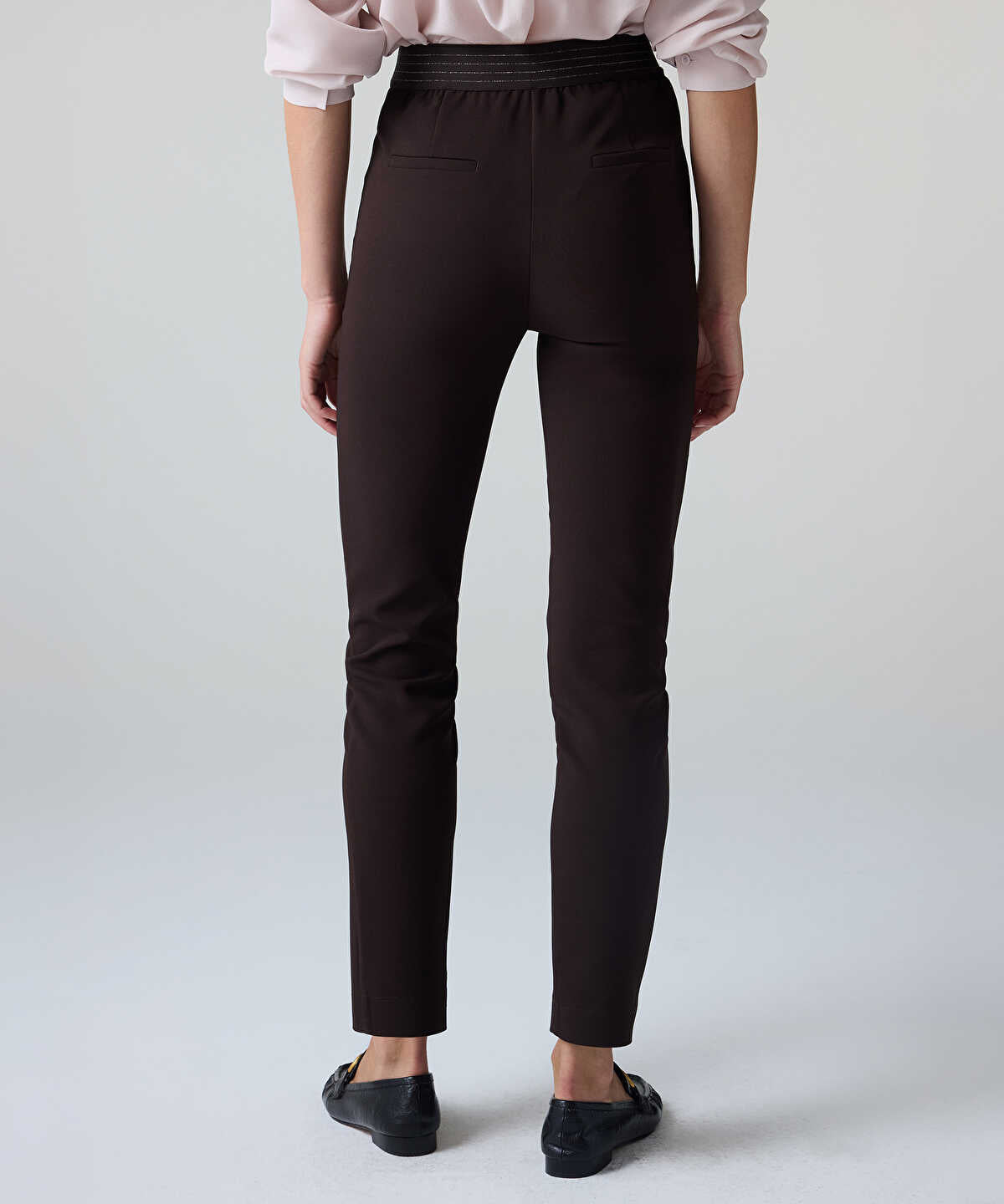 Lurex-Detailed Skinny Trousers