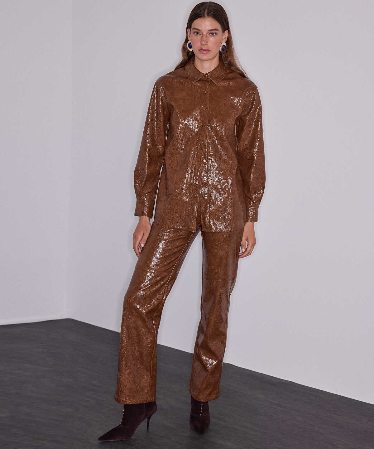 Snakeskin-Effect Trousers