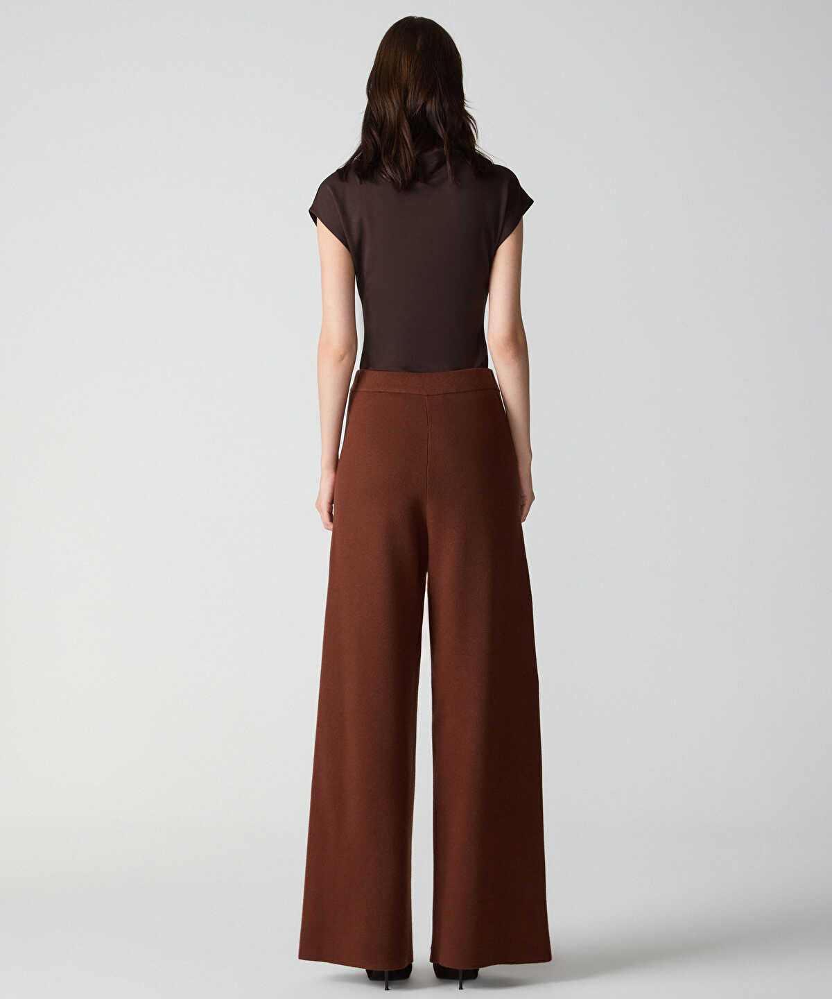 Wide-Leg Knit Trousers