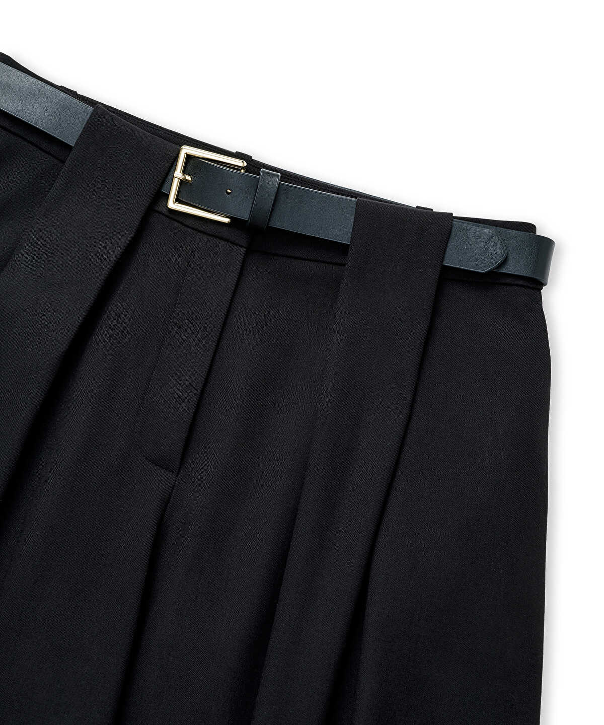Belted Palazzo Bermuda Trousers