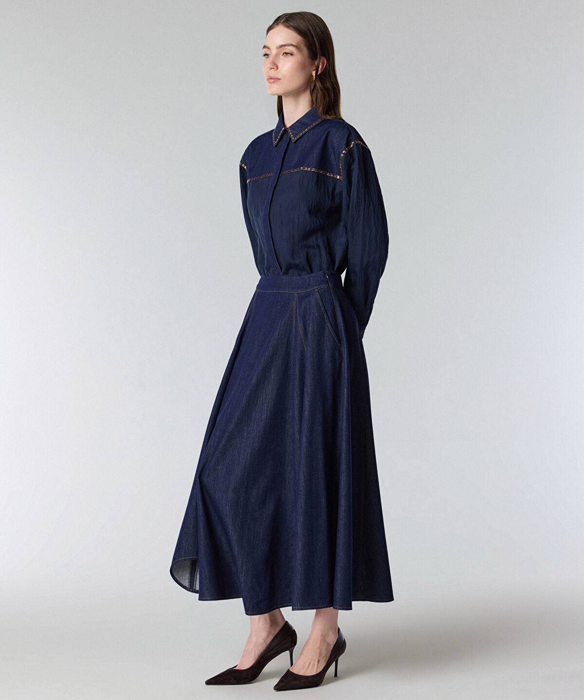 Midi Denim Skirt
