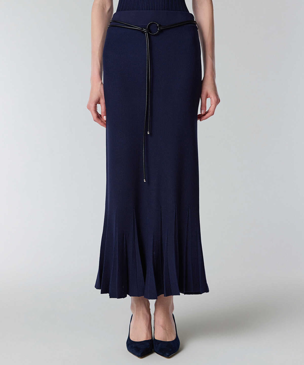 Belted Knit Skirt