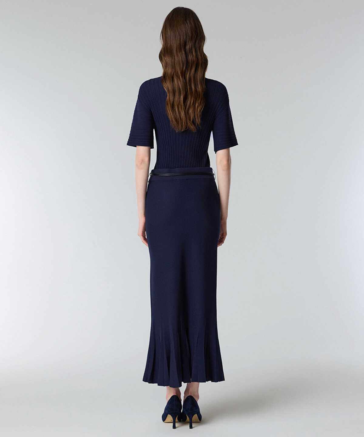 Belted Knit Skirt