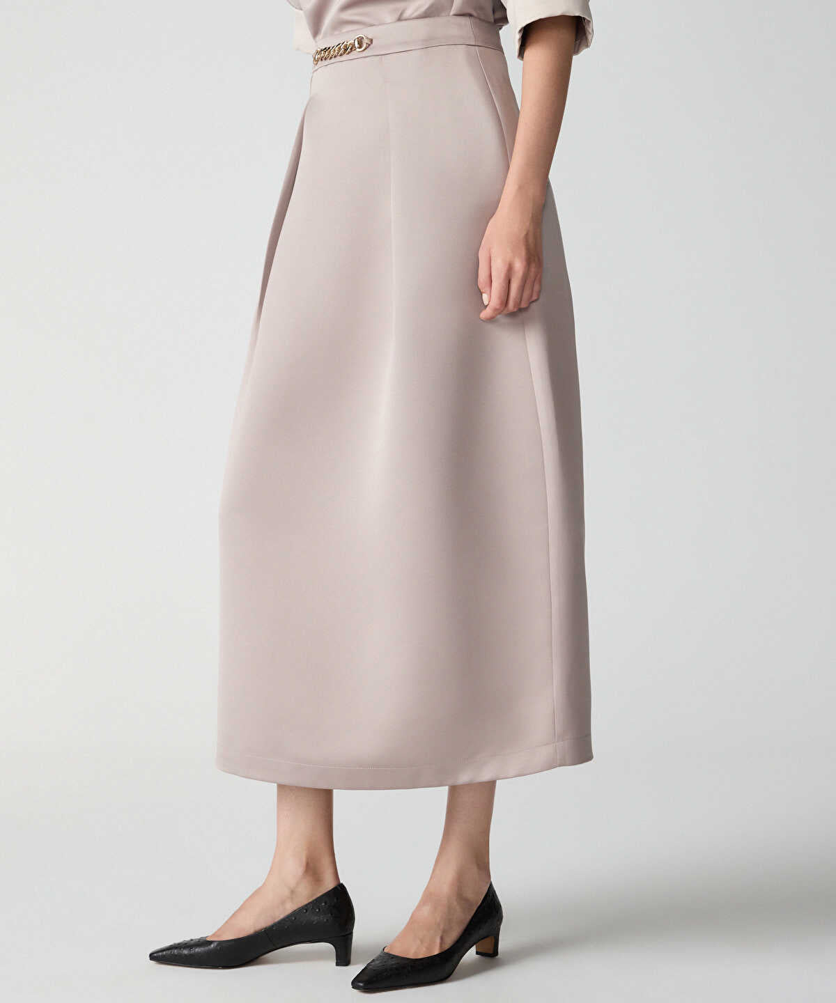 Chain Belted Maxi Skirt
