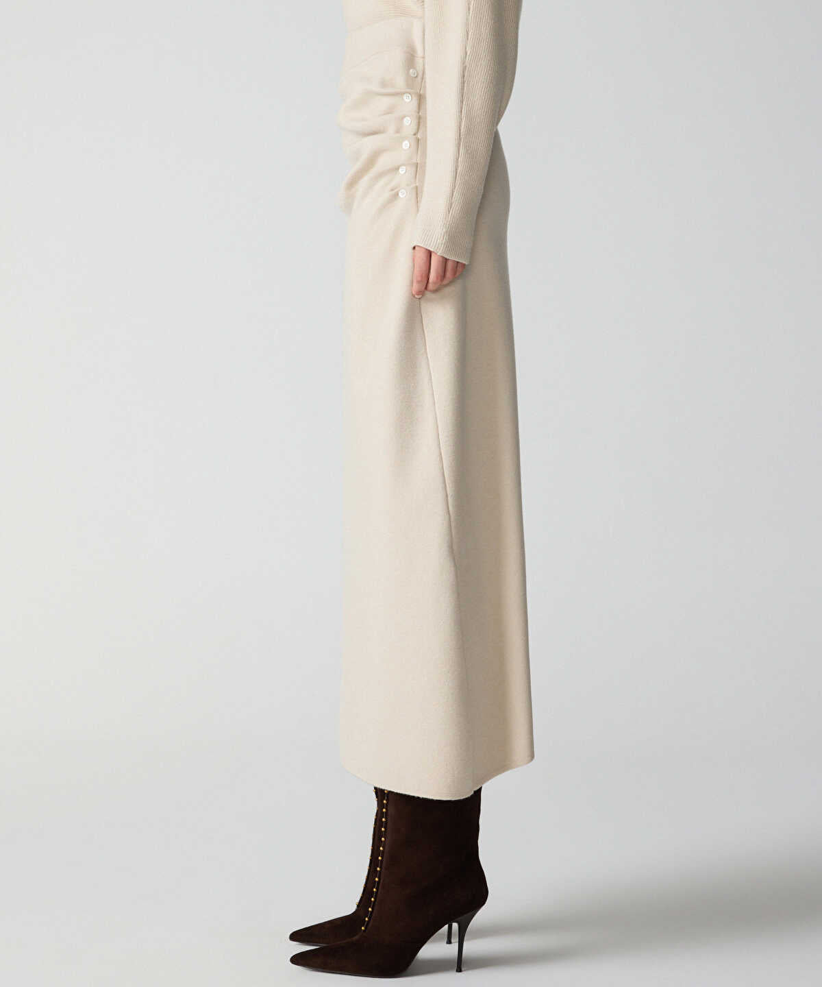 Ruched Waist Knit Skirt