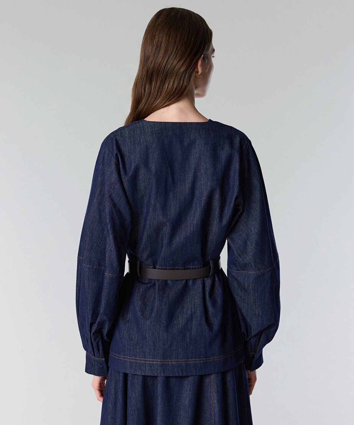 Embroidered Peplum Denim Jacket
