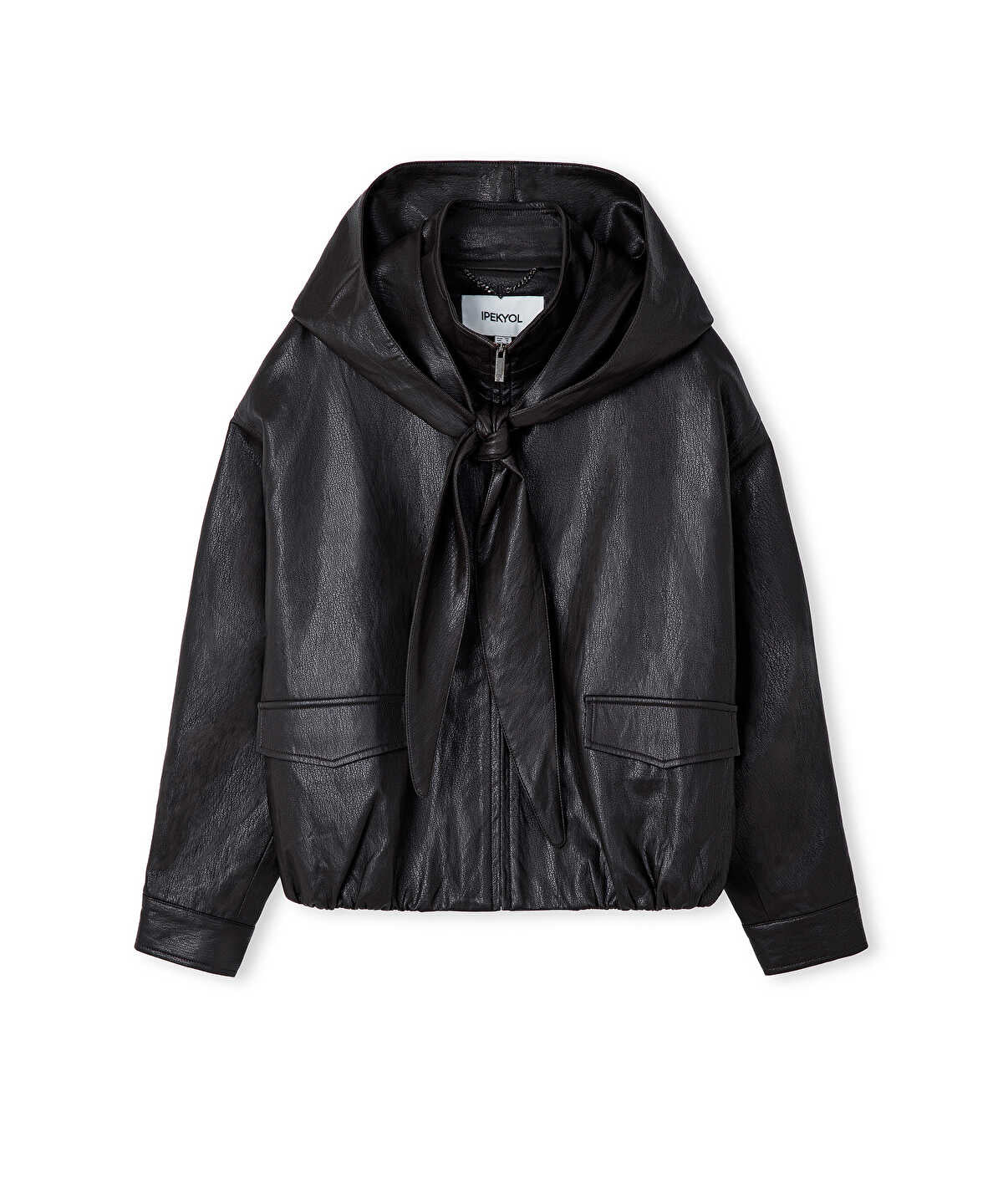 Detachable Hood-Scarf Bomber Coat