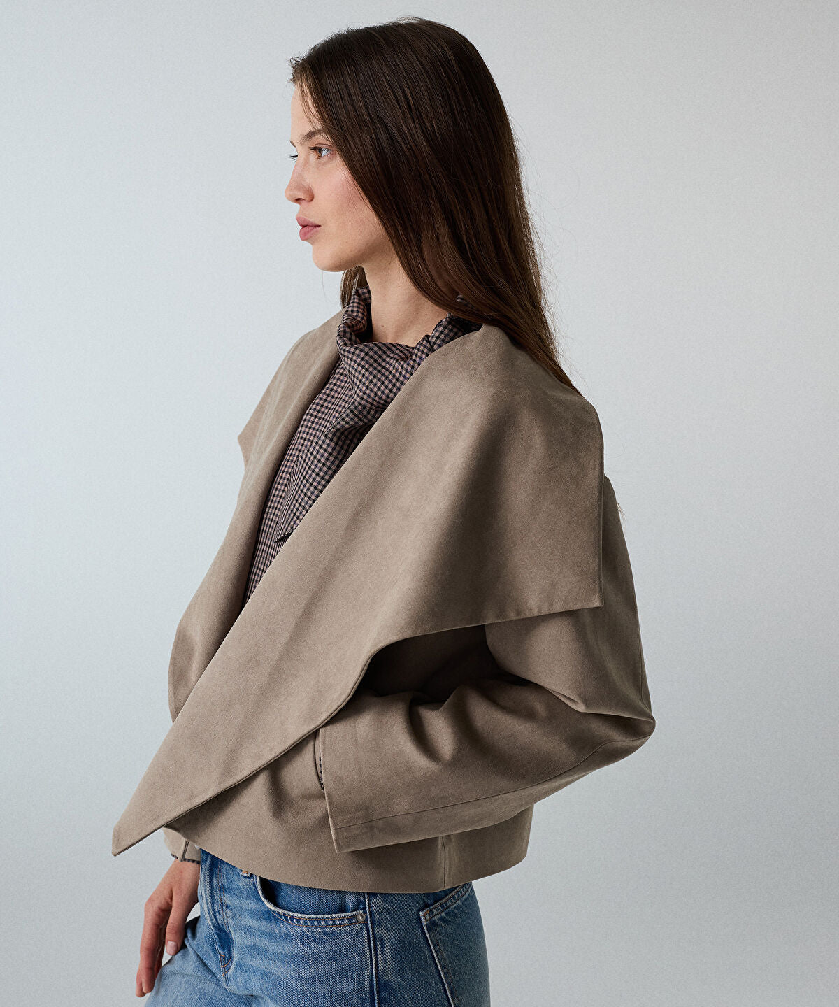 Suede-Effect Coat