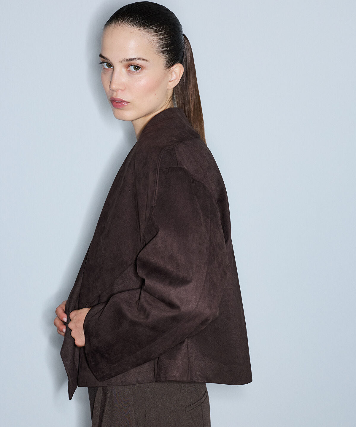 Suede-Effect Coat