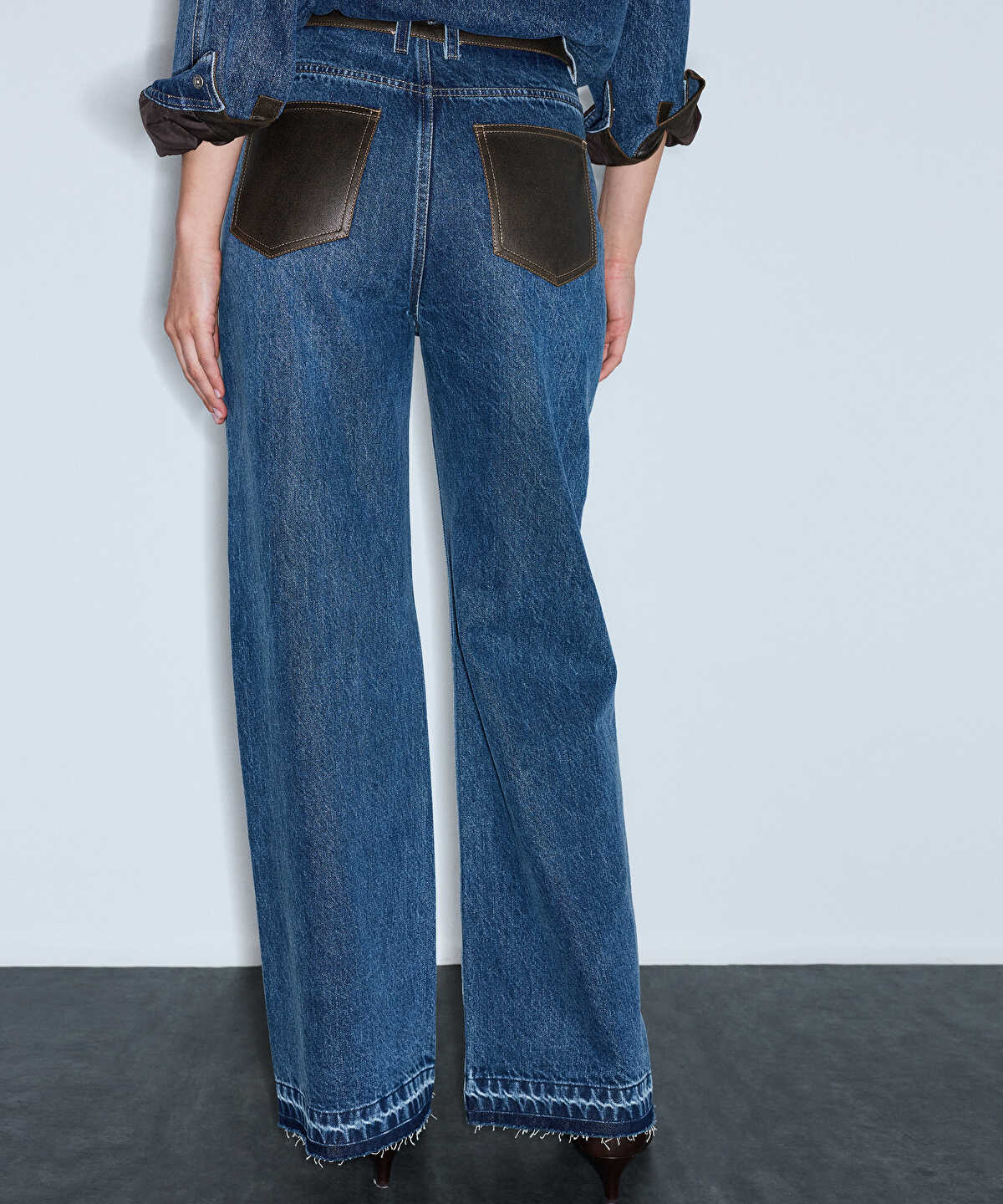 Combination Wide-Leg Jeans