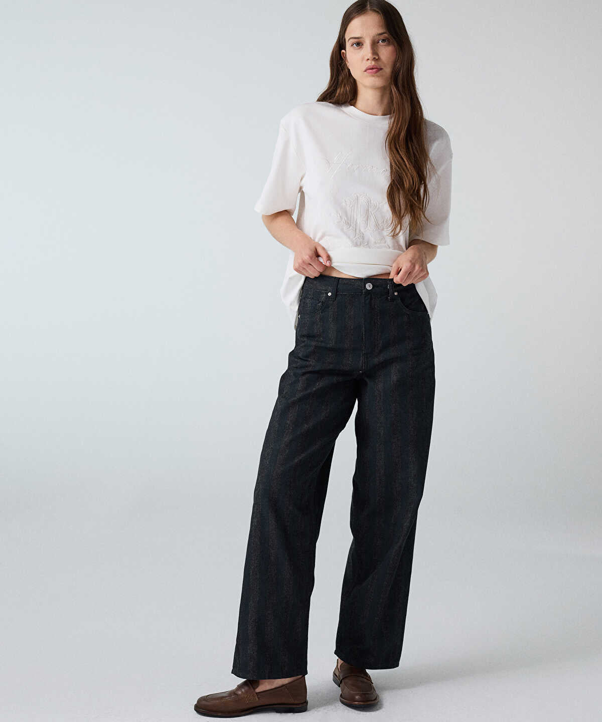 Striped Barrel Jeans