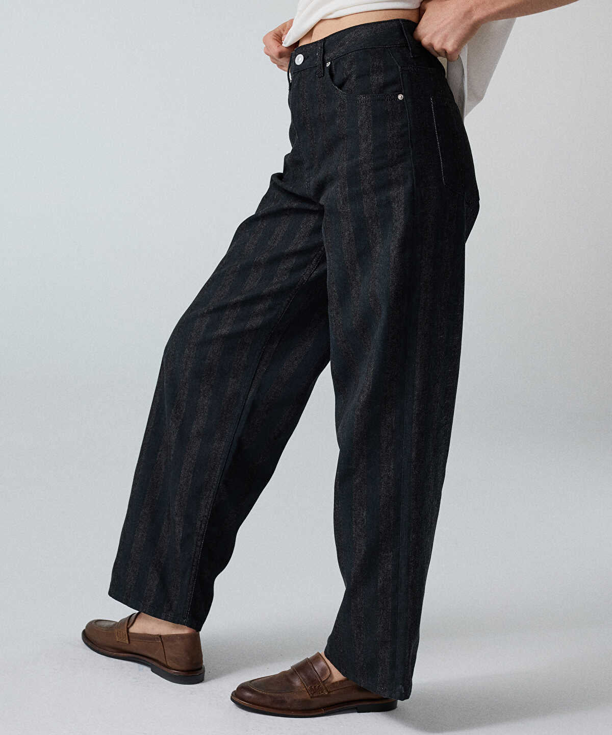 Striped Barrel Jeans